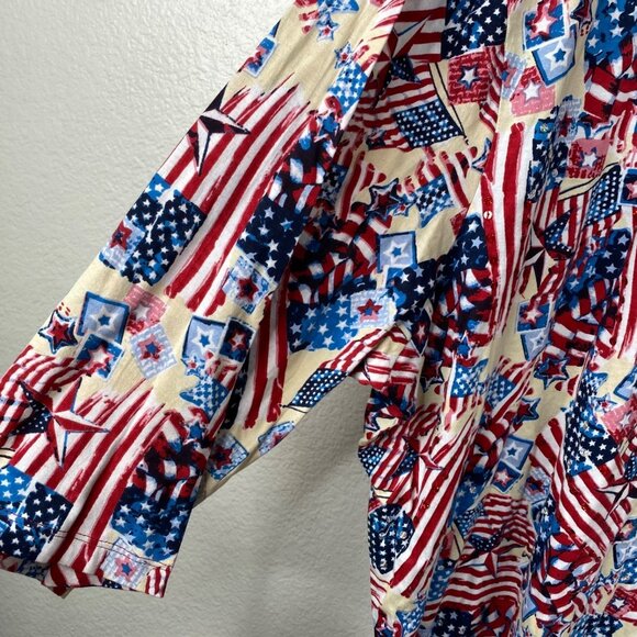 Catherines Women's Flag Patriotic 4th of July Sequins Top Red White Blue Size 3X - Picture 6 of 9
